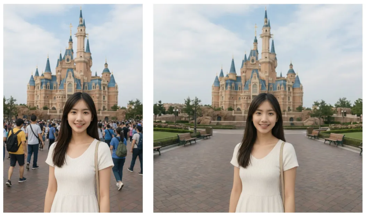 智能路人移除 示例图